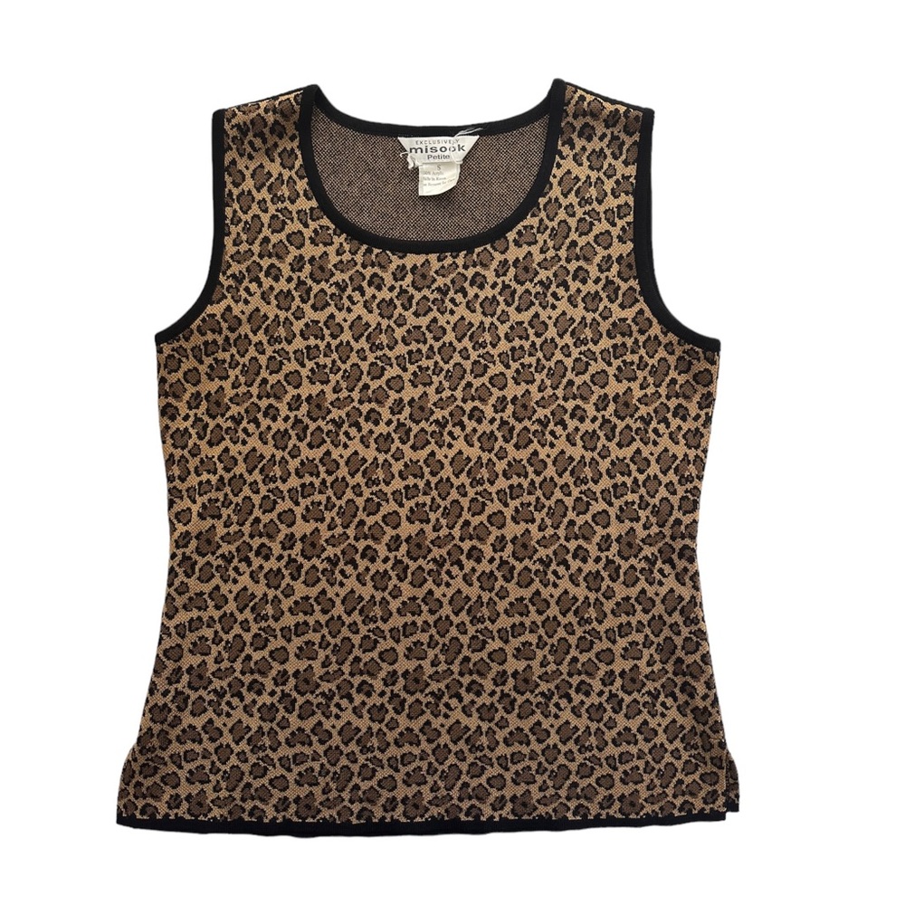 Exclusively Misook Leopard Print Brown Tan Knit S… - image 1